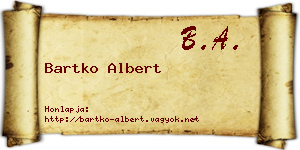Bartko Albert névjegykártya